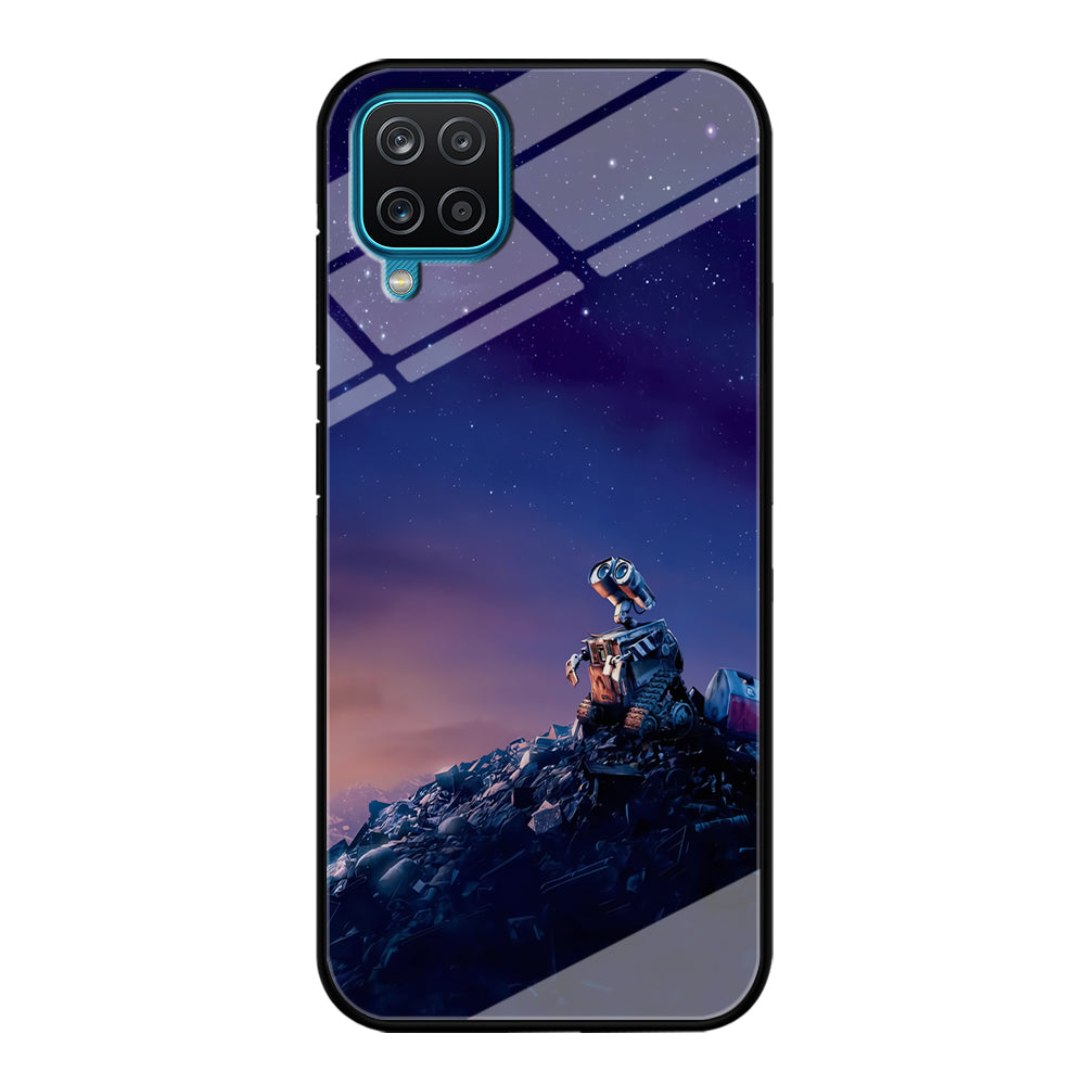 Wall-e Looks Up at The Sky Samsung Galaxy A12 Case-Phone Case-Tempered Glass Case-Altracase