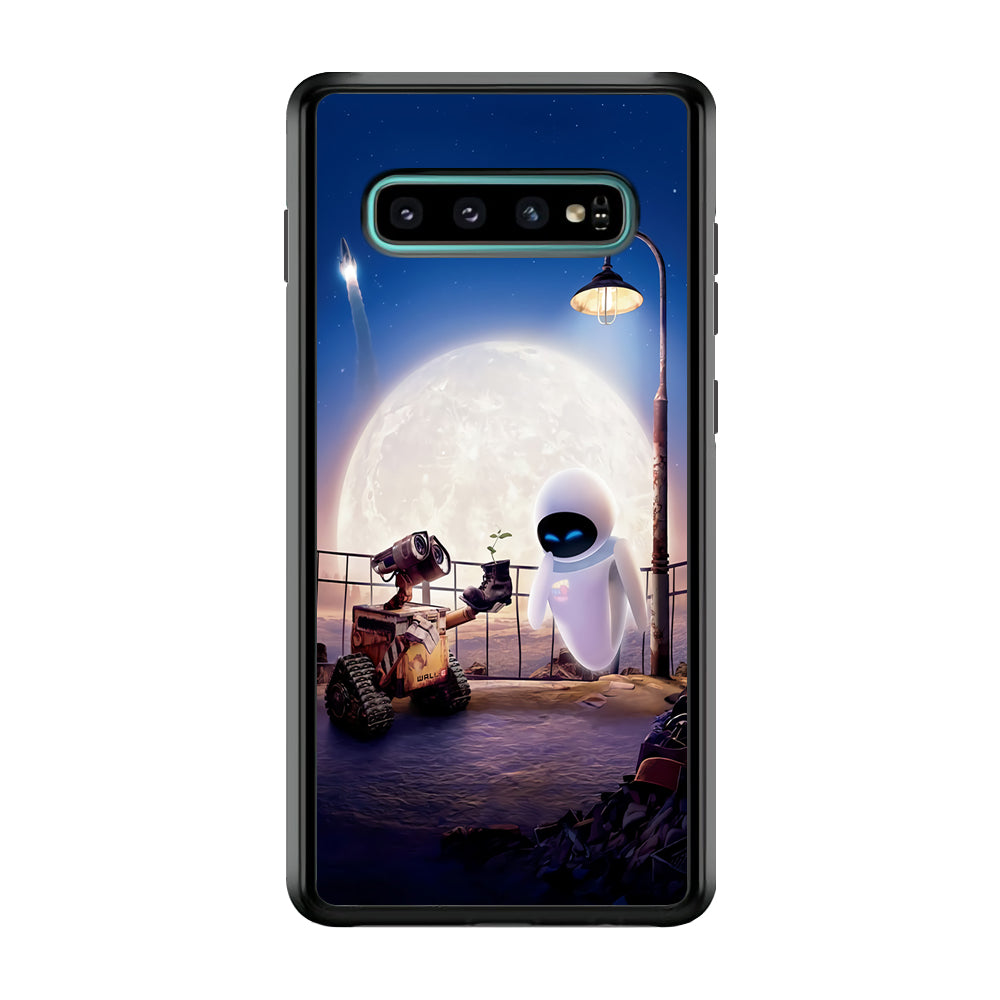 Wall-e With The Couple Samsung Galaxy S10 Case-Phone Case-Rubber Black (2D Case)-Altracase
