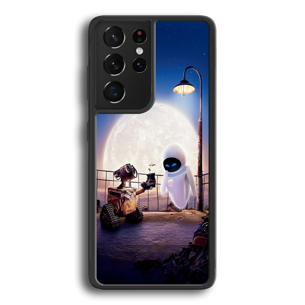 Wall-e With The Couple Samsung Galaxy S21 Ultra Case-Phone Case-Rubber Black (2D Case)-Altracase