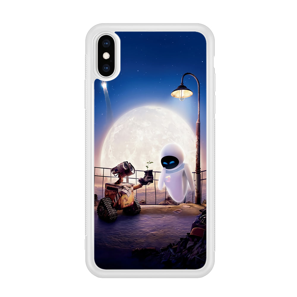 Wall-e With The Couple iPhone Xs Case-Phone Case-Rubber White (2D Case)-Altracase