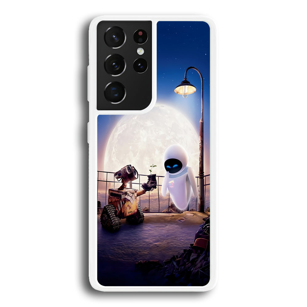 Wall-e With The Couple Samsung Galaxy S21 Ultra Case-Phone Case-Rubber White (2D Case)-Altracase