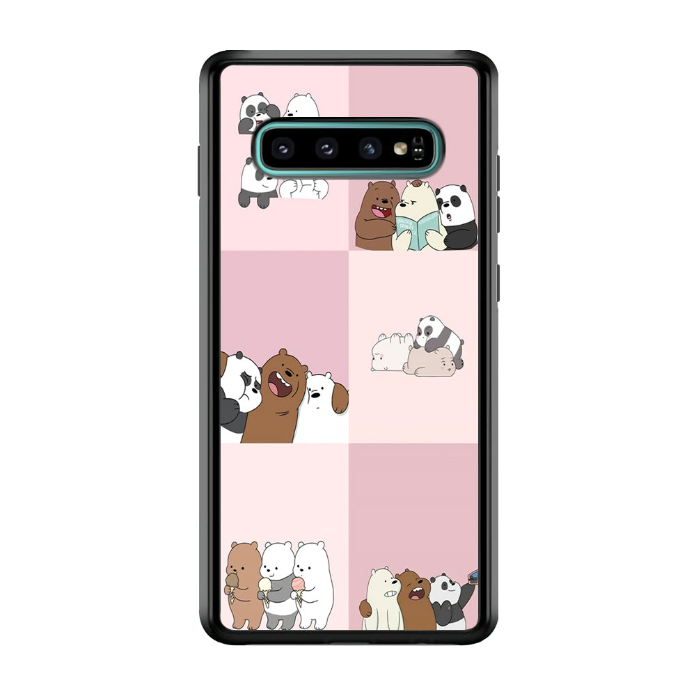 We Bare Bear Daily Life Samsung Galaxy S10 Case-Phone Case-Rubber Black (2D Case)-Altracase