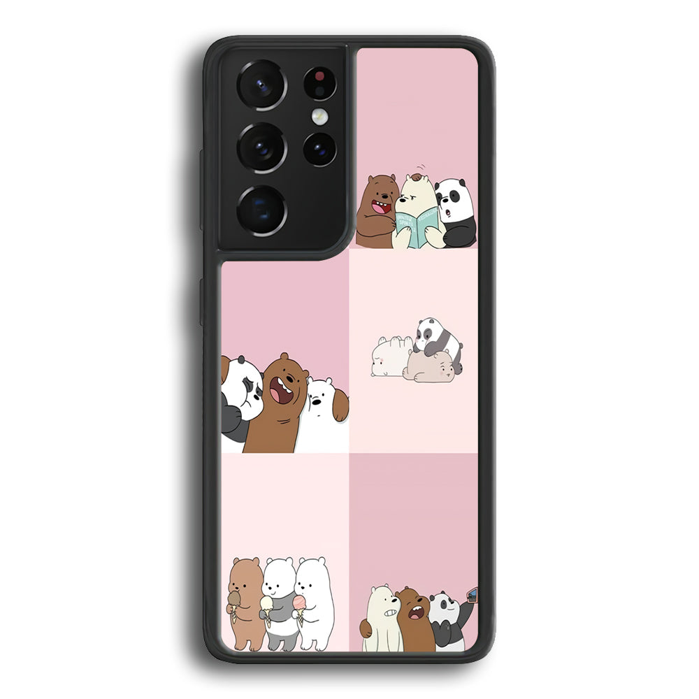 We Bare Bear Daily Life Samsung Galaxy S21 Ultra Case-Phone Case-Rubber Black (2D Case)-Altracase