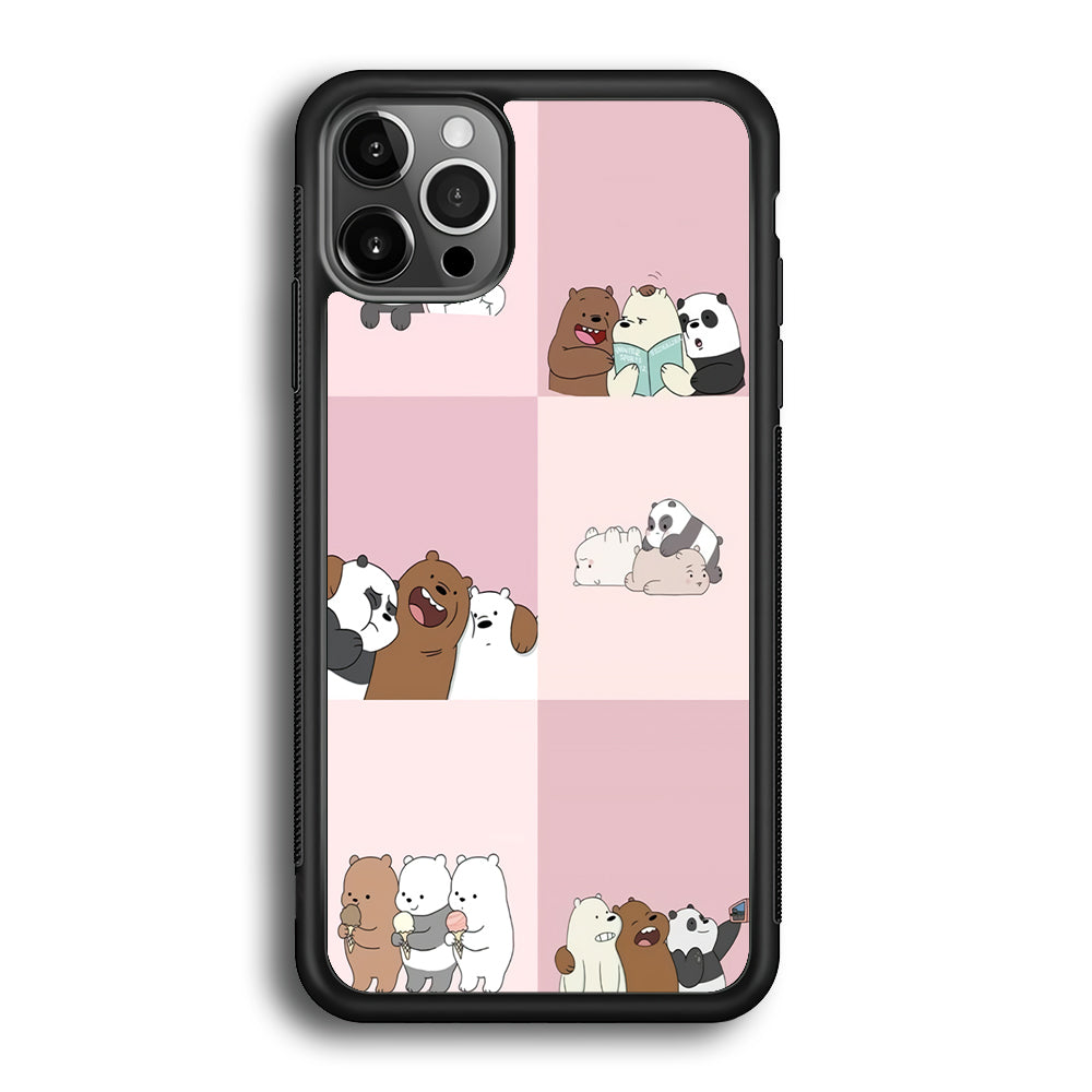 We Bare Bear Daily Life iPhone 12 Pro Max Case-Phone Case-Rubber Black (2D Case)-Altracase