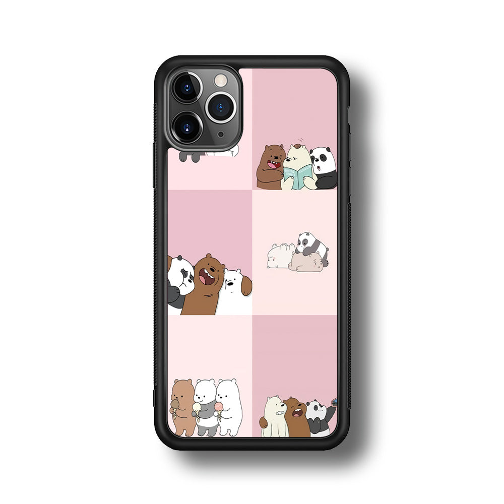 We Bare Bear Daily Life iPhone 11 Pro Max Case-Phone Case-Rubber Black (2D Case)-Altracase