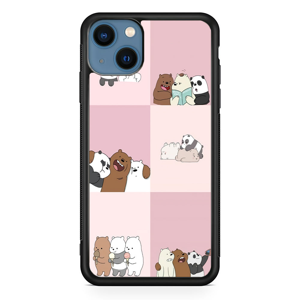 We Bare Bear Daily Life iPhone 15 Plus Case-Phone Case-Rubber Black (2D Case)-Altracase