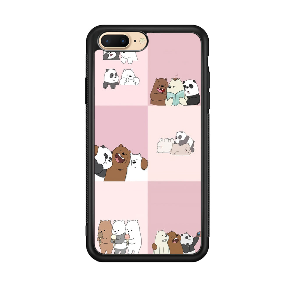We Bare Bear Daily Life iPhone 8 Plus Case-Phone Case-Rubber Black (2D Case)-Altracase