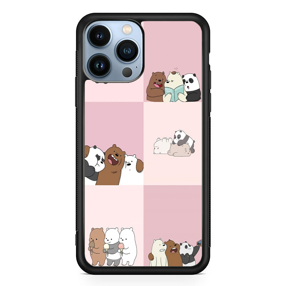 We Bare Bear Daily Life iPhone 13 Pro Case-Phone Case-Rubber Black (2D Case)-Altracase