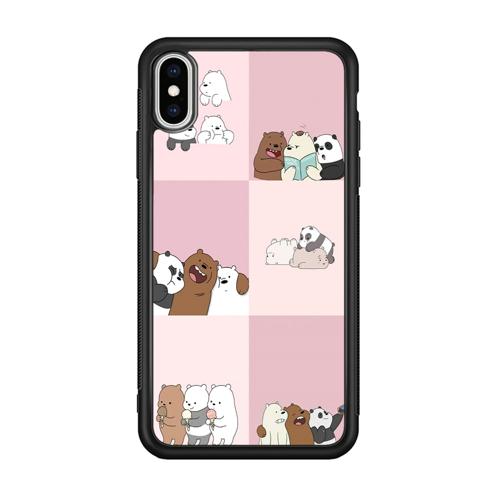 We Bare Bear Daily Life iPhone Xs Case-Phone Case-Rubber Black (2D Case)-Altracase