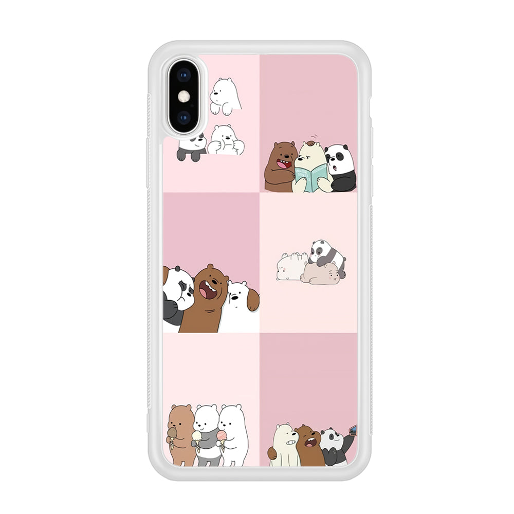 We Bare Bear Daily Life iPhone Xs Case-Phone Case-Rubber White (2D Case)-Altracase