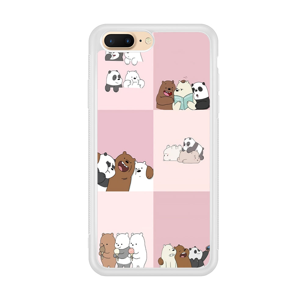 We Bare Bear Daily Life iPhone 8 Plus Case-Phone Case-Rubber White (2D Case)-Altracase