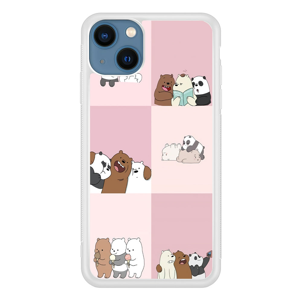 We Bare Bear Daily Life iPhone 15 Plus Case-Phone Case-Rubber White (2D Case)-Altracase