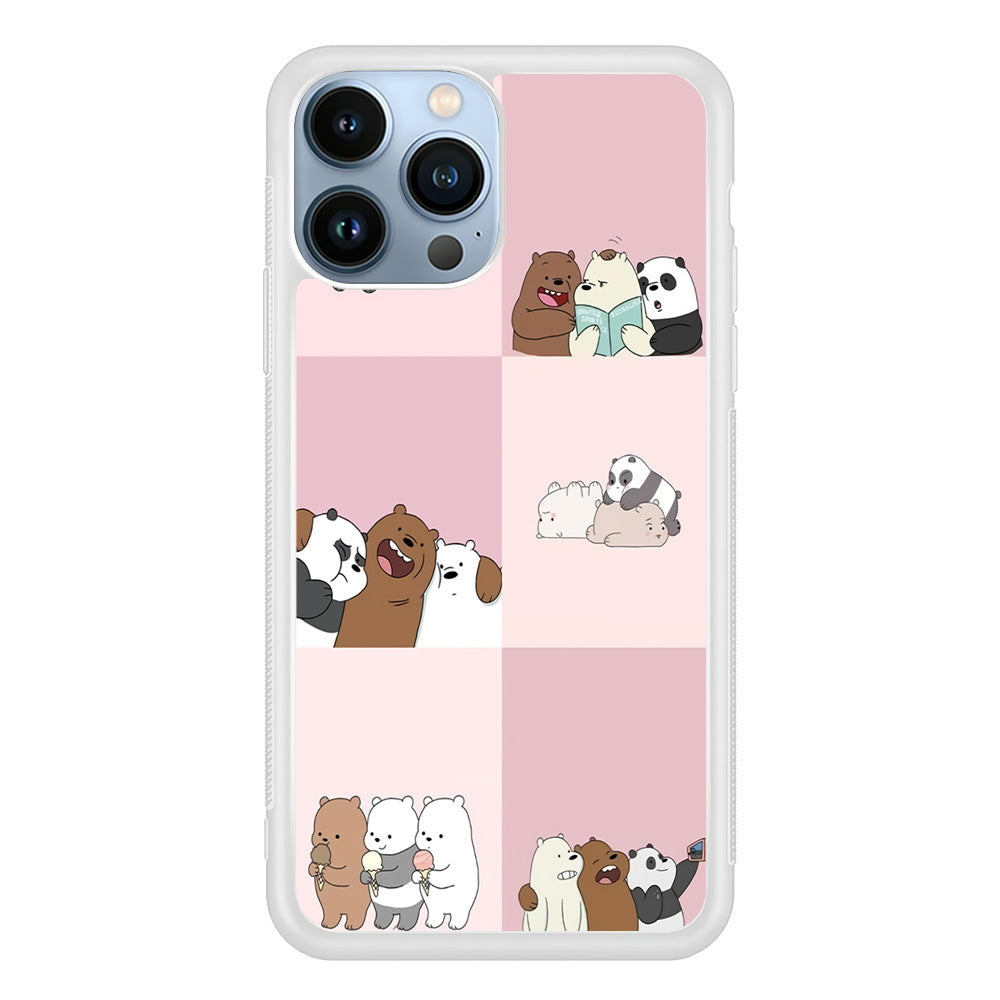 We Bare Bear Daily Life iPhone 15 Pro Case-Phone Case-Rubber White (2D Case)-Altracase