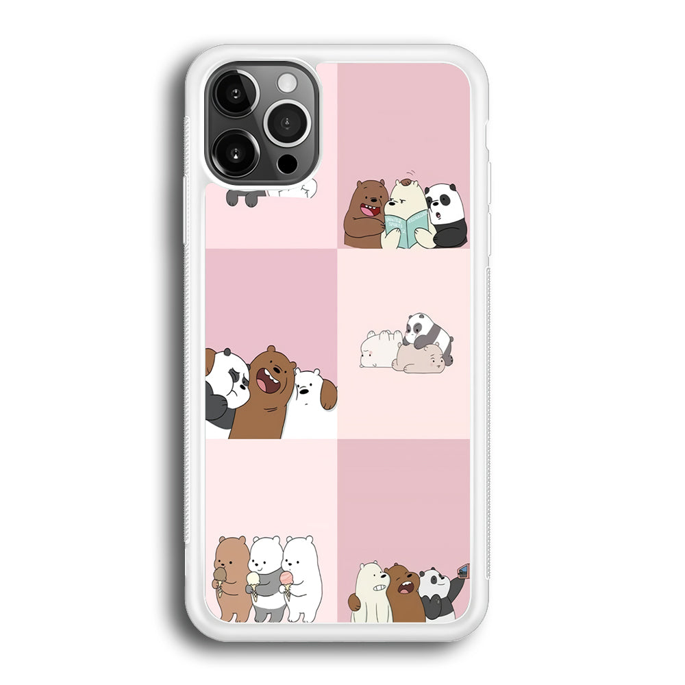 We Bare Bear Daily Life iPhone 12 Pro Max Case-Phone Case-Rubber White (2D Case)-Altracase
