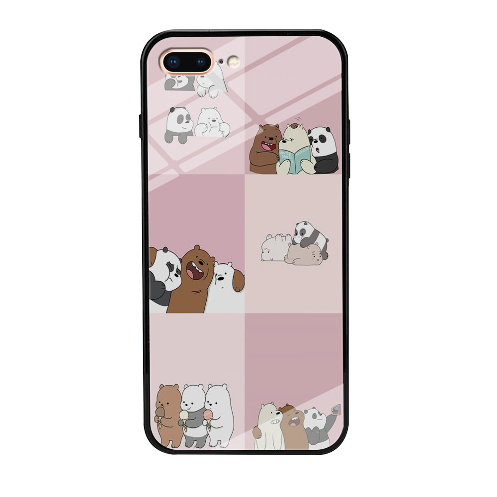 We Bare Bear Daily Life iPhone 8 Plus Case-Phone Case-Tempered Glass Case-Altracase