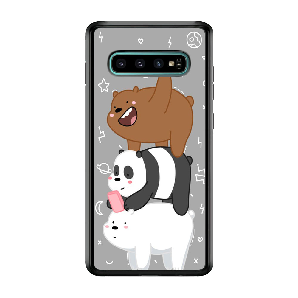 We Bare Bear Overlap Samsung Galaxy S10 Case-Phone Case-Rubber Black (2D Case)-Altracase