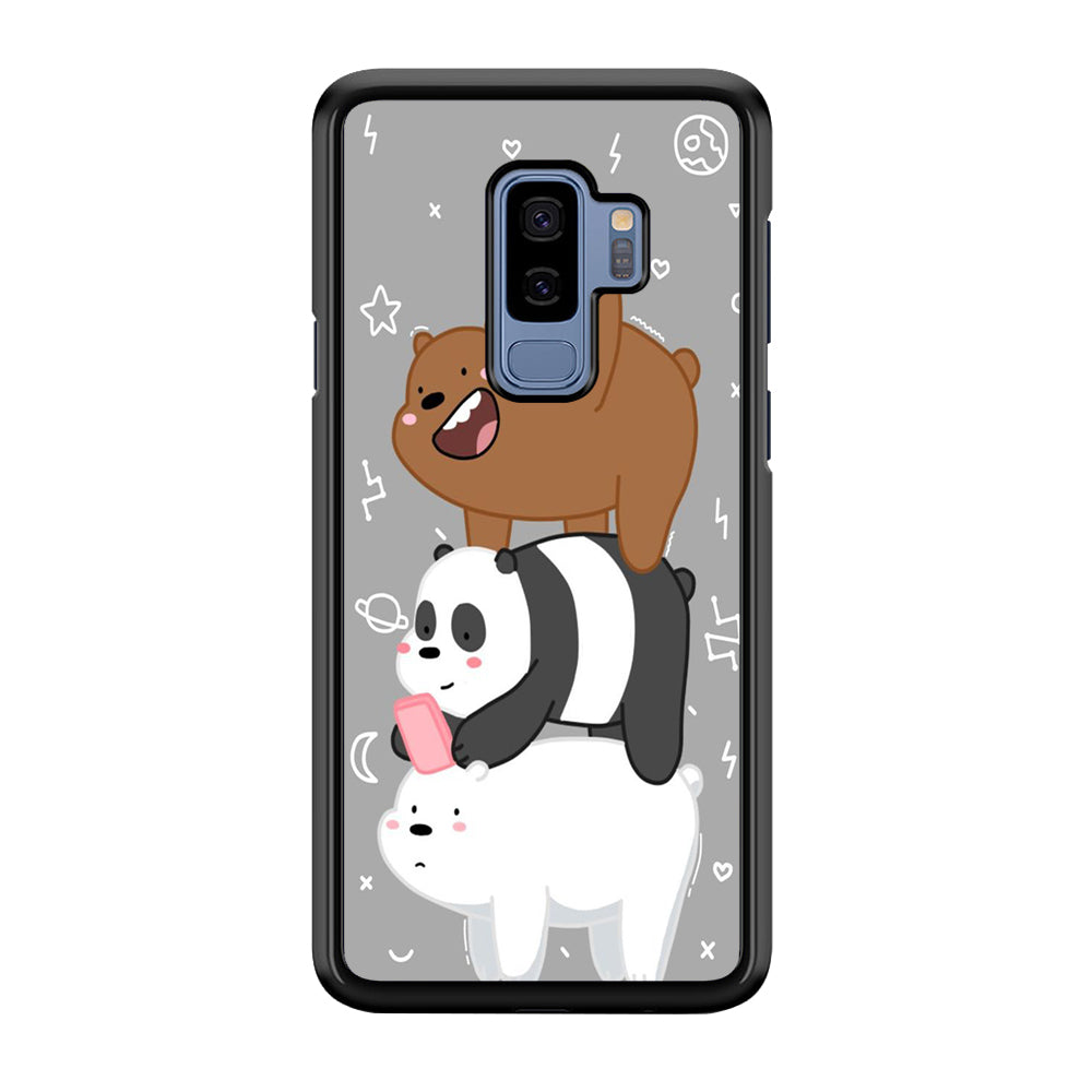 We Bare Bear Overlap Samsung Galaxy S9 Plus Case-Phone Case-Rubber Black (2D Case)-Altracase