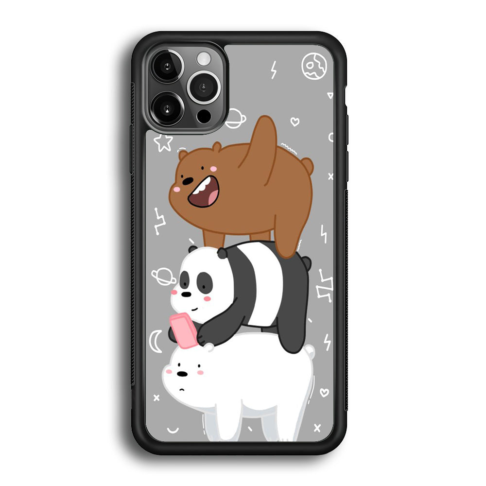 We Bare Bear Overlap iPhone 12 Pro Max Case-Phone Case-Rubber Black (2D Case)-Altracase