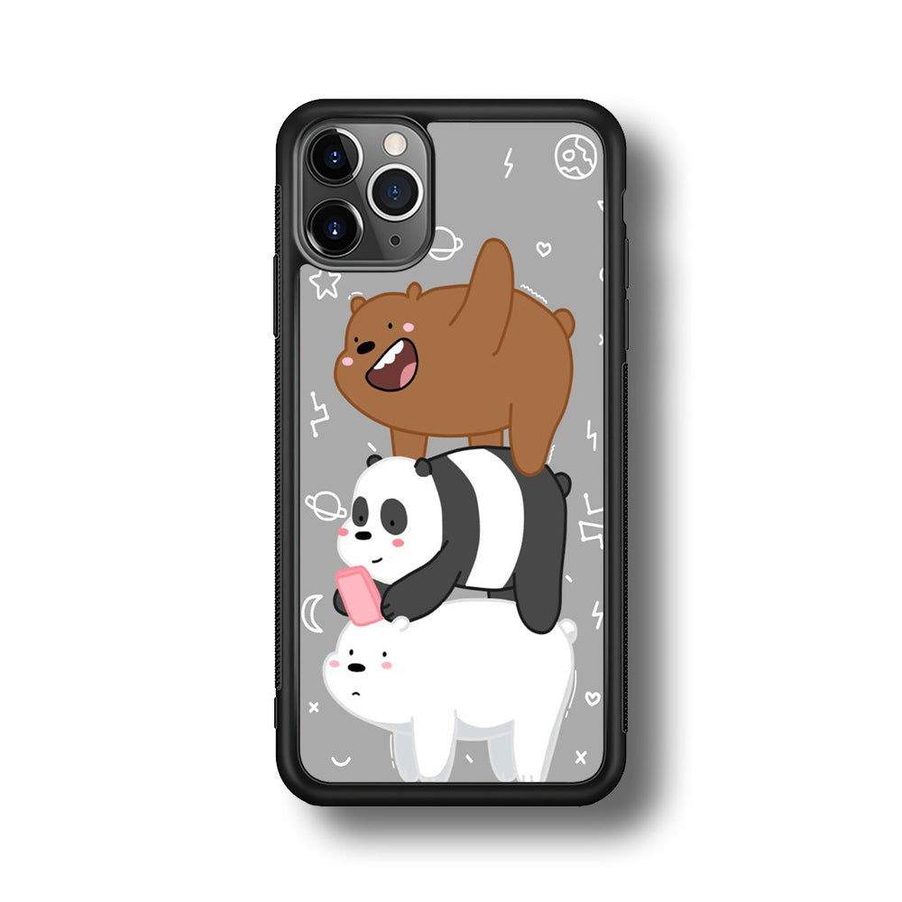 We Bare Bear Overlap iPhone 11 Pro Max Case-Phone Case-Rubber Black (2D Case)-Altracase