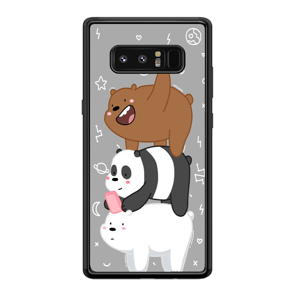 We Bare Bear Overlap Samsung Galaxy Note 8 Case-Phone Case-Rubber Black (2D Case)-Altracase