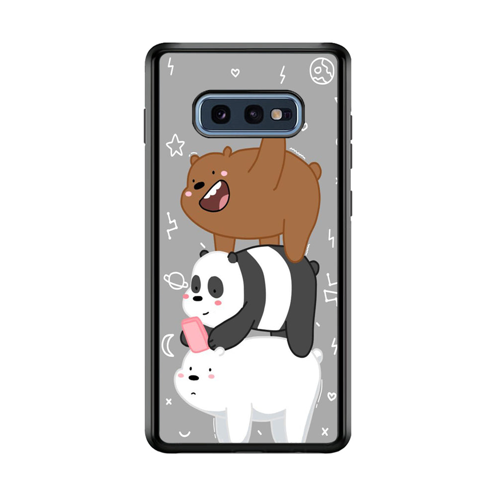 We Bare Bear Overlap Samsung Galaxy S10E Case-Phone Case-Rubber Black (2D Case)-Altracase