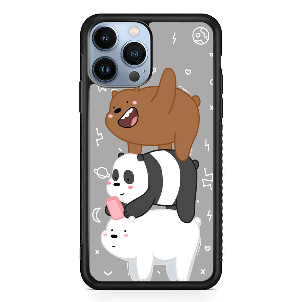 We Bare Bear Overlap iPhone 15 Pro Case-Phone Case-Rubber Black (2D Case)-Altracase