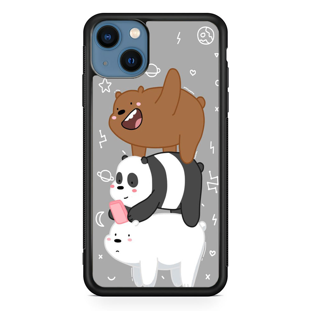 We Bare Bear Overlap iPhone 15 Plus Case-Phone Case-Rubber Black (2D Case)-Altracase