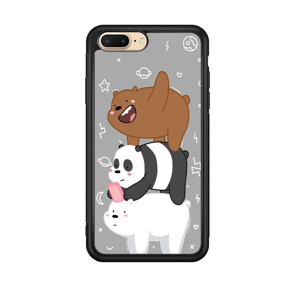We Bare Bear Overlap iPhone 8 Plus Case-Phone Case-Rubber Black (2D Case)-Altracase