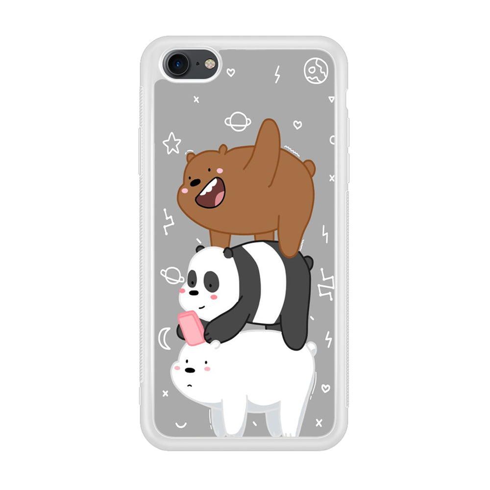 We Bare Bear Overlap iPhone SE 3 2022 Case-Phone Case-Rubber White (2D Case)-Altracase