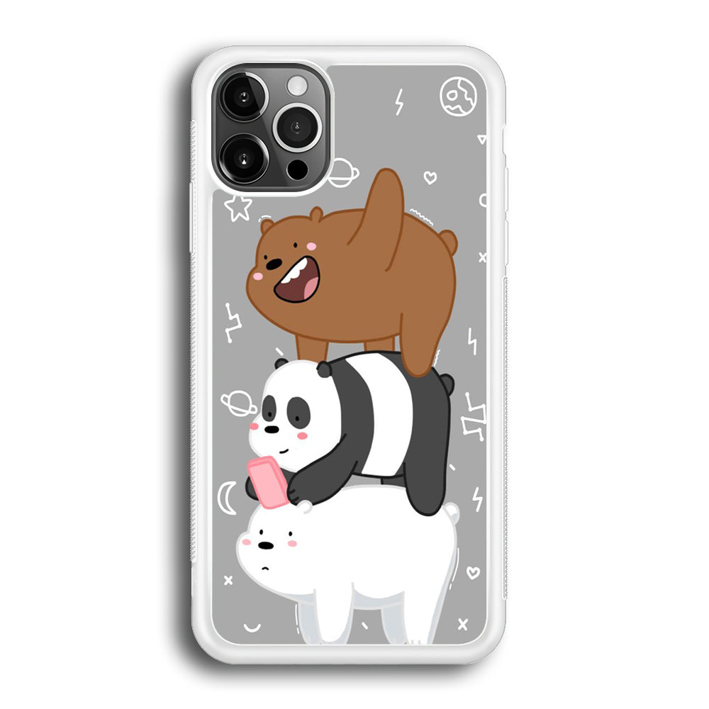 We Bare Bear Overlap iPhone 12 Pro Max Case-Phone Case-Rubber White (2D Case)-Altracase