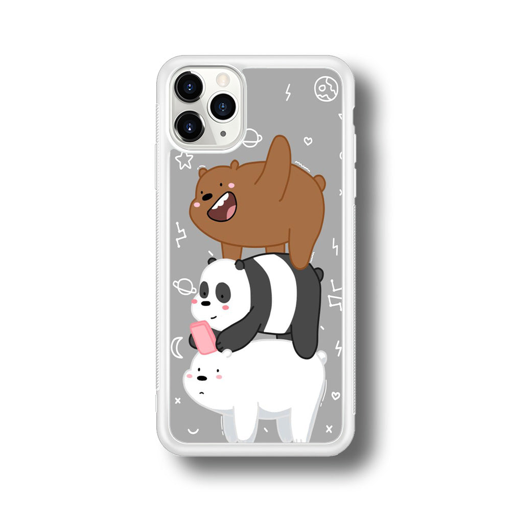 We Bare Bear Overlap iPhone 11 Pro Max Case-Phone Case-Rubber White (2D Case)-Altracase