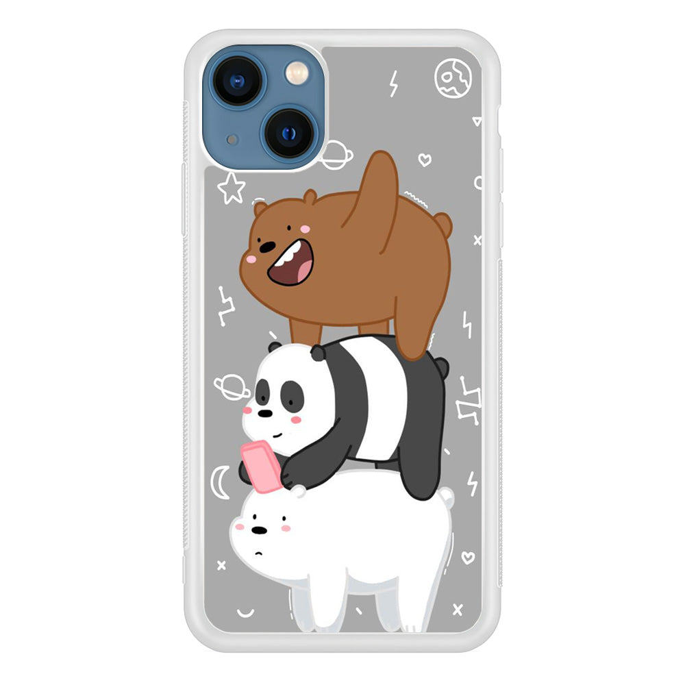 We Bare Bear Overlap iPhone 15 Plus Case-Phone Case-Rubber White (2D Case)-Altracase