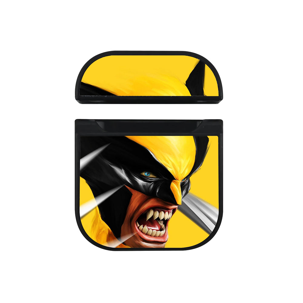 X-Men Wolverine Face Hard Plastic Case Cover For Apple Airpods-AirPod Case-Black-Altracase