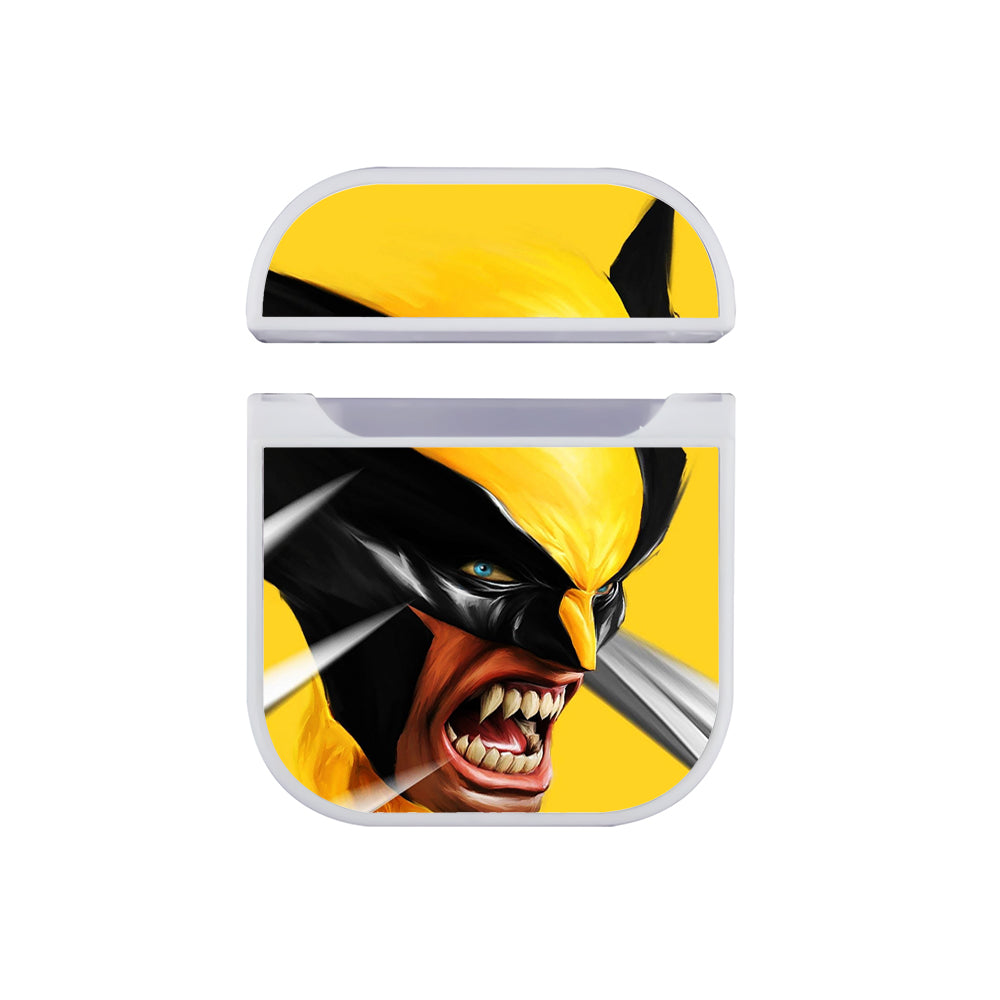 X-Men Wolverine Face Hard Plastic Case Cover For Apple Airpods-AirPod Case-White-Altracase