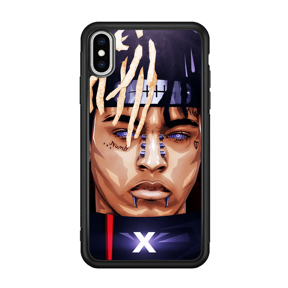 XXXTentacion Akatsuki iPhone Xs Case-Phone Case-Rubber Black (2D Case)-Altracase