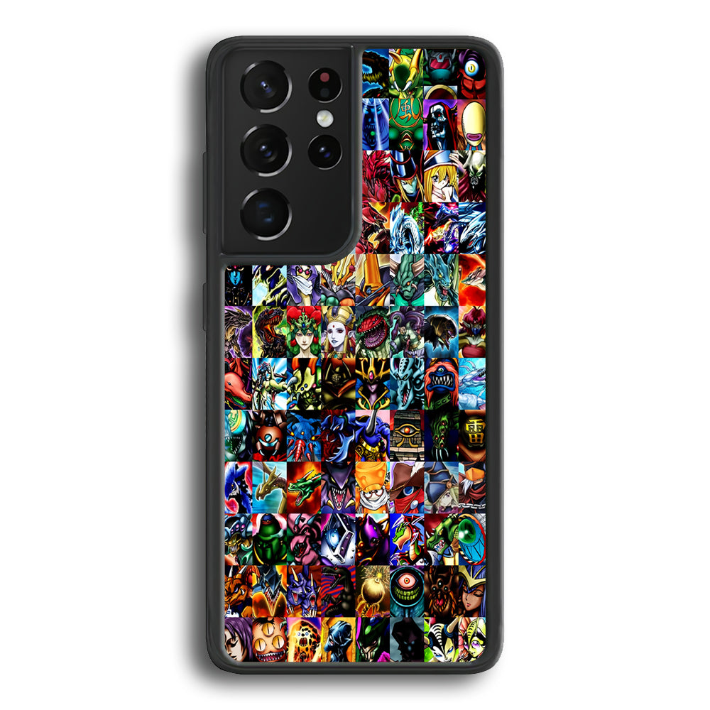 Yu-Gi-Oh All Monster Cards Samsung Galaxy S21 Ultra Case-Phone Case-Rubber Black (2D Case)-Altracase