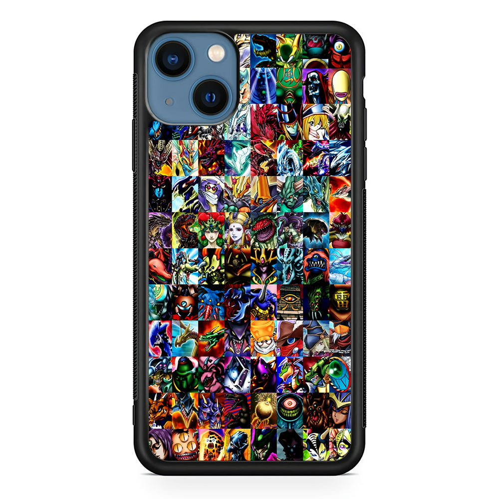 Yu-Gi-Oh All Monster Cards iPhone 15 Plus Case-Phone Case-Rubber Black (2D Case)-Altracase