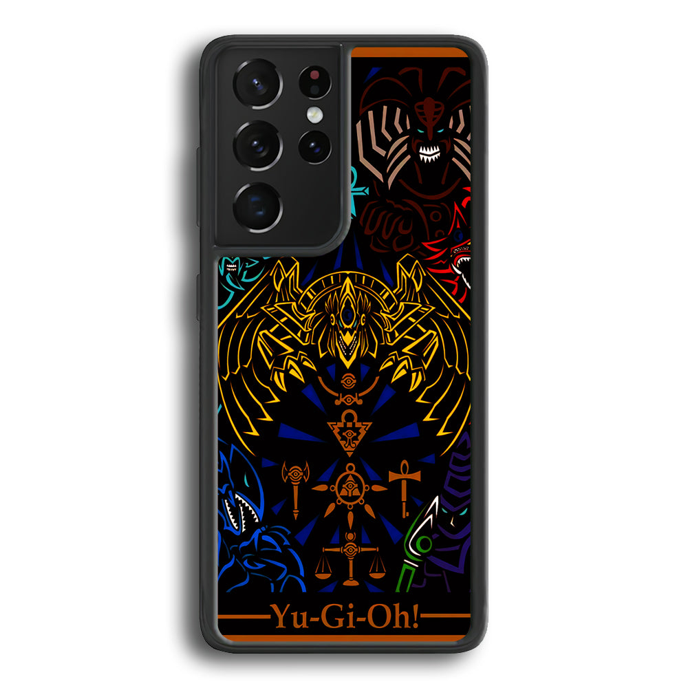 Yu-Gi-Oh Egyptian Gods Card Samsung Galaxy S21 Ultra Case-Phone Case-Rubber Black (2D Case)-Altracase