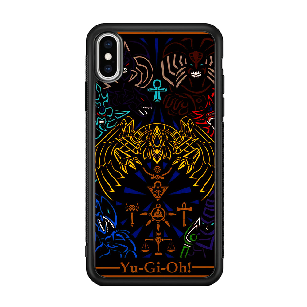 Yu-Gi-Oh Egyptian Gods Card iPhone Xs Case-Phone Case-Rubber Black (2D Case)-Altracase
