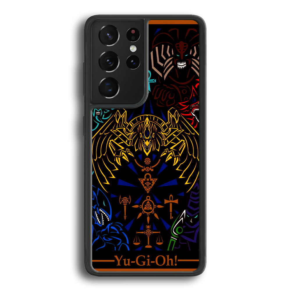 Yu-Gi-Oh Egyptian Gods Card Samsung Galaxy S24 Ultra Case-Phone Case-Rubber Black (2D Case)-Altracase
