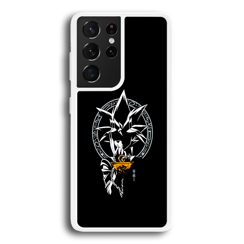 Yu-Gi-Oh Yugi Muto Black Samsung Galaxy S21 Ultra Case-Phone Case-Rubber White (2D Case)-Altracase