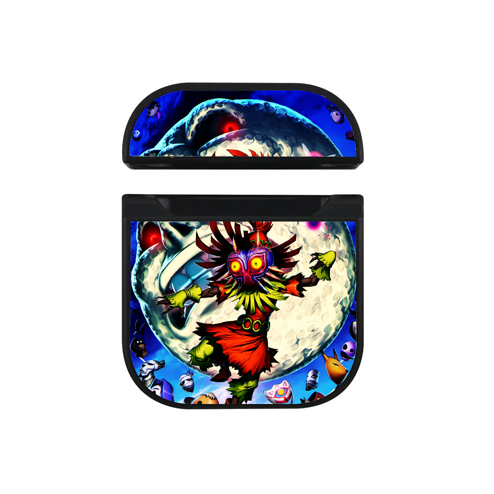 Zelda Majora's Mask Art Hard Plastic Case Cover For Apple Airpods-AirPod Case-Black-Altracase
