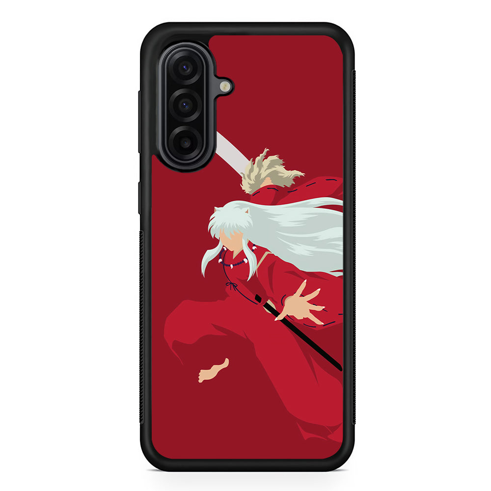 Inuyasha Red Background Samsung Galaxy A17 Case | Durable Rubber Samsung Galaxy A17 Phone Case