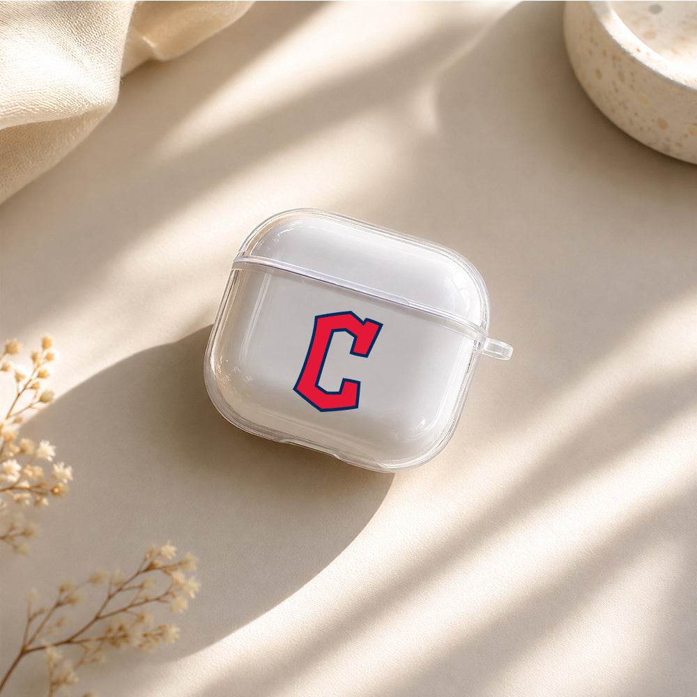 MLB Cleveland Guardians Logo Protective Apple Airpods 4 Clear Case - Durable Clear Protection