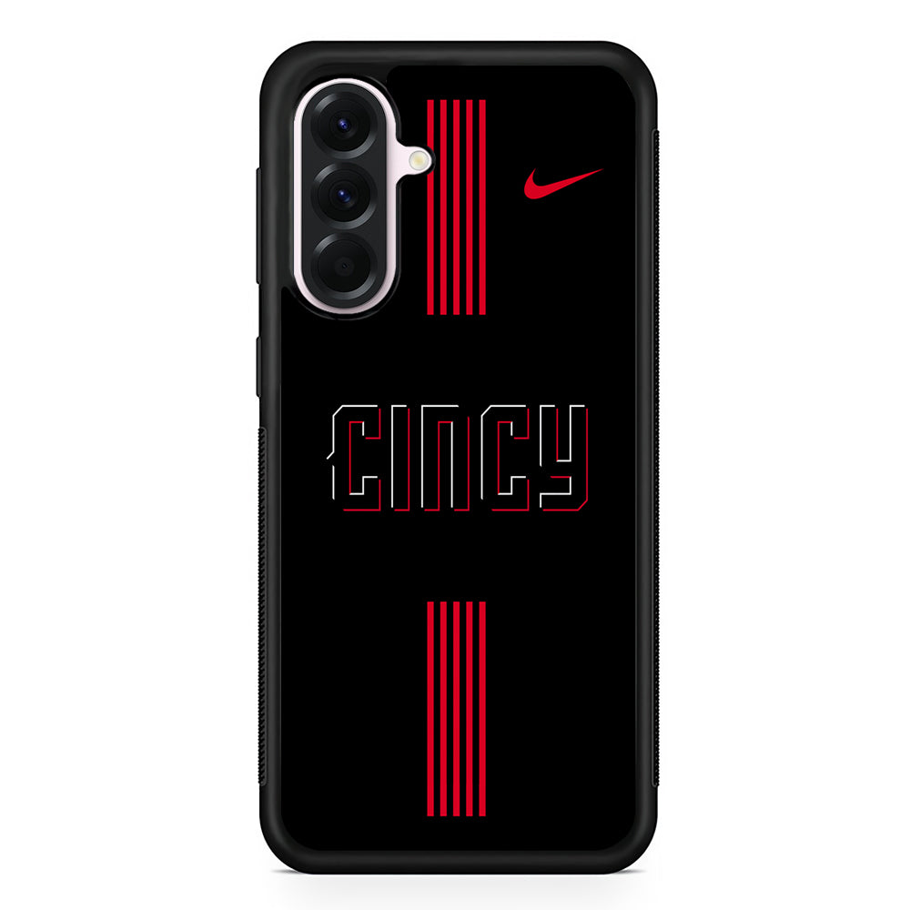 MLB Cincinnati Reds Black Nike Samsung Galaxy A56 Case | Samsung Galaxy A56 Protective Rubber Case