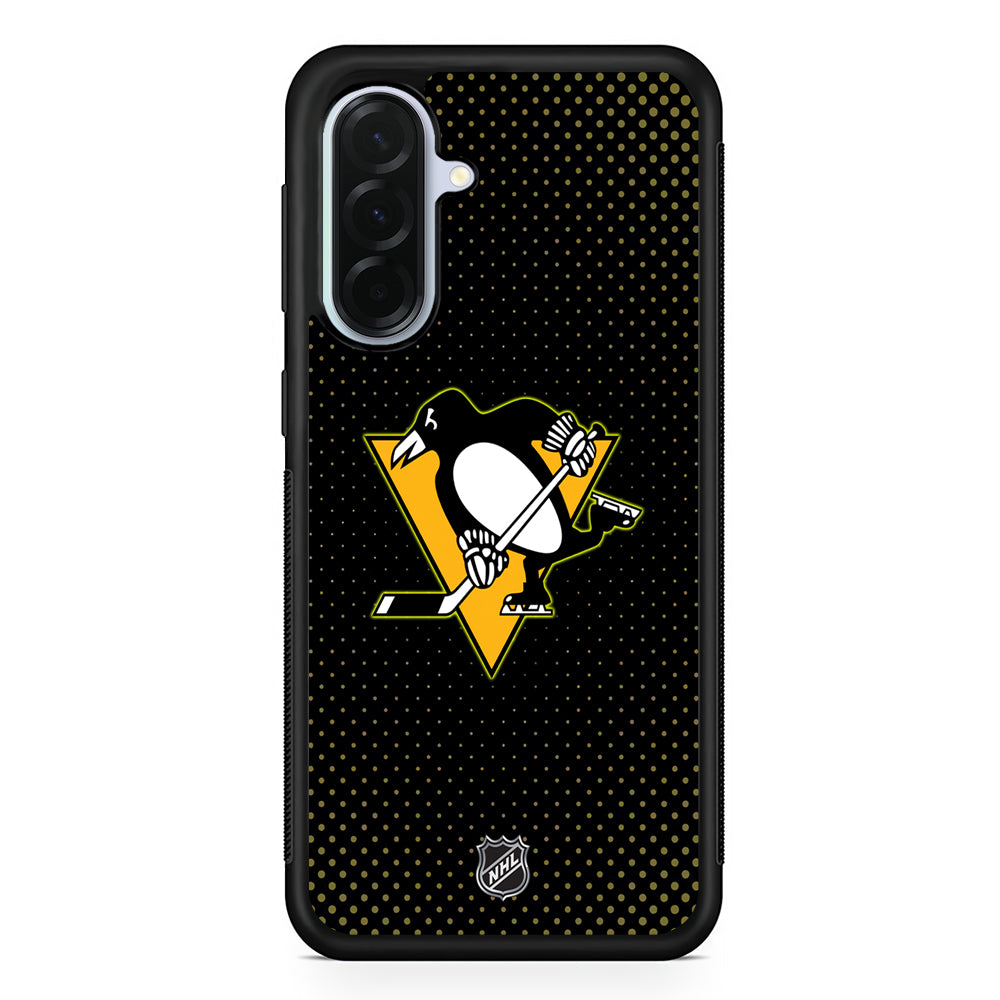 NHL Pittsburgh Penguins Dots Pattern Samsung Galaxy A36 Case | Durable Samsung Galaxy A36 Protective Case