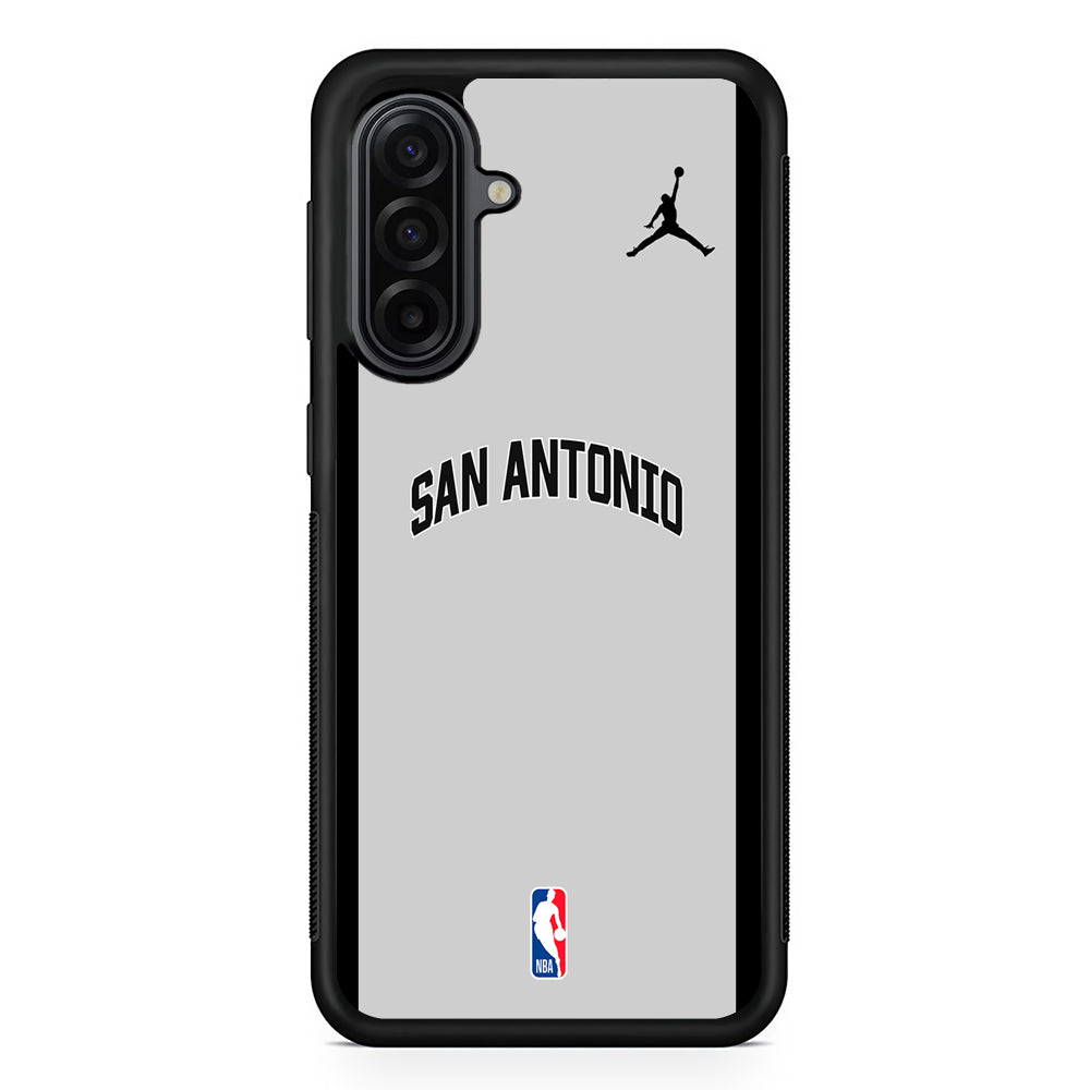 NBA San Antonio Spurs Gray Jordan Samsung Galaxy A17 Case | Durable Rubber Samsung Galaxy A17 Phone Case