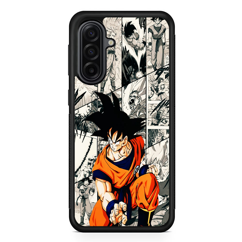 Goku Comic Collage Samsung Galaxy A17 Case | Durable Rubber Samsung Galaxy A17 Phone Case