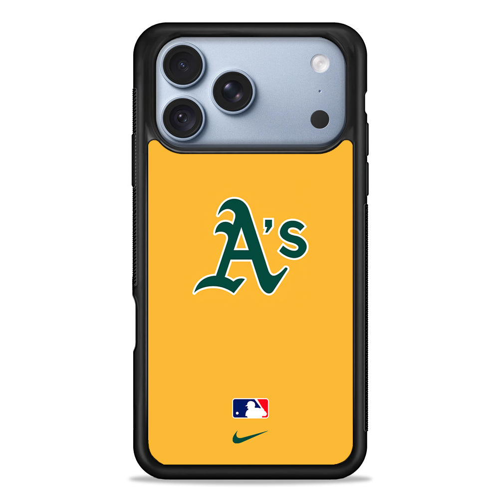 MLB Athletics Yellow Nike iPhone 18 Pro Case - iPhone 18 Pro Silicone Case