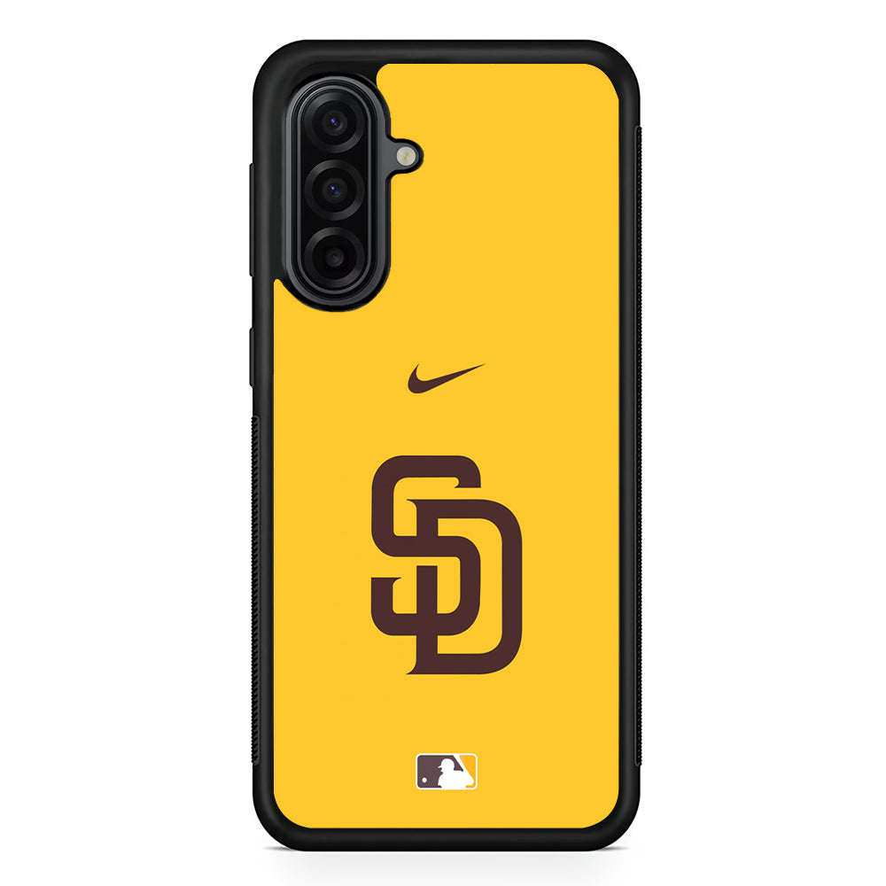 MLB San Diego Padres Yellow Nike Samsung Galaxy A17 Case | Durable Rubber Samsung Galaxy A17 Phone Case